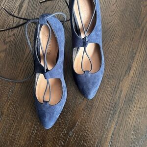 Charles By Charles David Blue Suede Heels